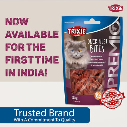 Trixie Premio Duck Filet Bites Cat Treats – Healthy Training & Reward Snacks for Cats