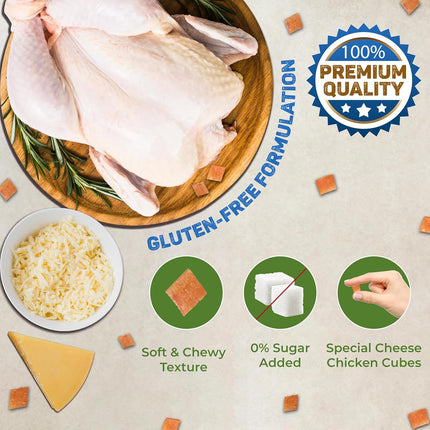 Trixie Premio Cheese Chicken Cubes Cat Treats – Protein Rich Training & Reward Snacks for Cats