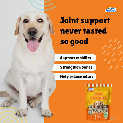 Novee Dog Biscuits for Joint & Bone Health – Glucosamine & Calcium Crunchy Dog Biscuits | Hip & Joint Support Treats for Dogs | 450g