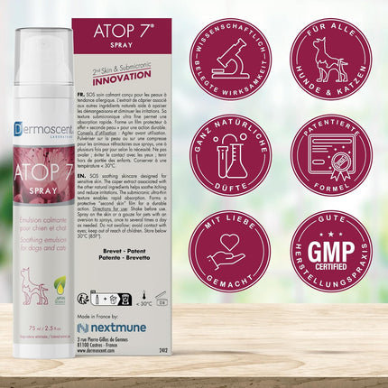 Dermoscent ATOP 7 Spray Steroid-Free Anti-Itch Spray for Dogs & Cats – 75ml