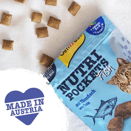 GimCat Nutri Pockets Fish Cat Treats (Salmon & Tuna Flavours) 60g