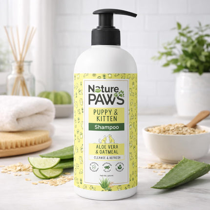 NaturePAWS Puppy & Kitten Shampoo & Conditioner with Aloe Vera, Cucumber & Oatmeal