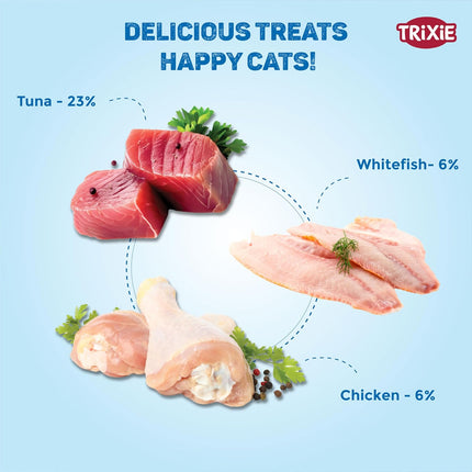 Trixie Creamy Snacks for Cats – White Fish Flavour Creamy Cat Treats with Taurine | 5 x 14g