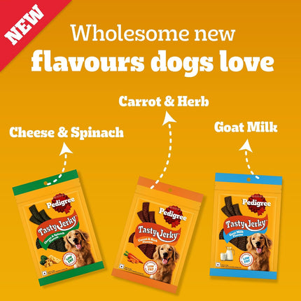 Pedigree Tasty Jerky Goat Milk Flavour Dog Treats 70g