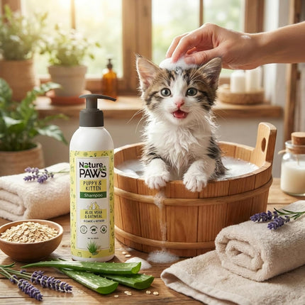 NaturePAWS Puppy & Kitten Shampoo & Conditioner with Aloe Vera, Cucumber & Oatmeal