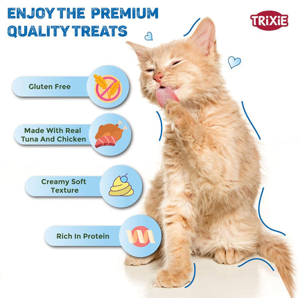 Trixie Creamy Snacks for Cats – White Fish Flavour Creamy Cat Treats with Taurine | 5 x 14g