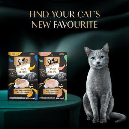 Sheba Melty Spoons Maguro Flavour with Tuna Cream Lickable Cat Treats | Premium Tuna Cream Cat Snack
