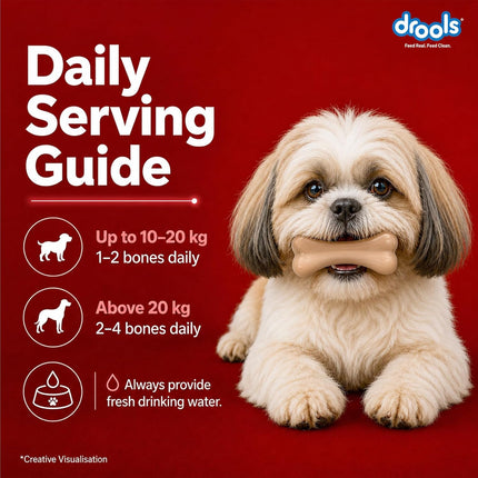 Drools Calcium Milk Bone Dog Treats – Liver Flavour | Calcium-Rich Dental Chews for Strong Bones & Healthy Teeth | 300g & 600g