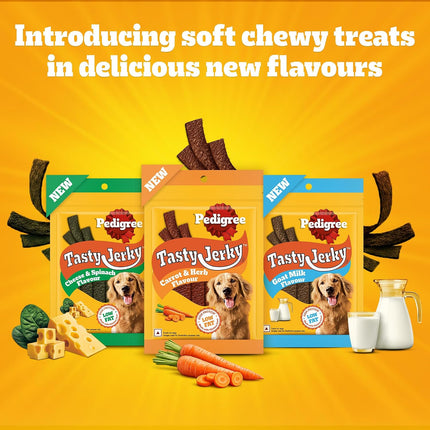 Pedigree Tasty Jerky Dog Treats – Carrot & Herb Flavour 70 g