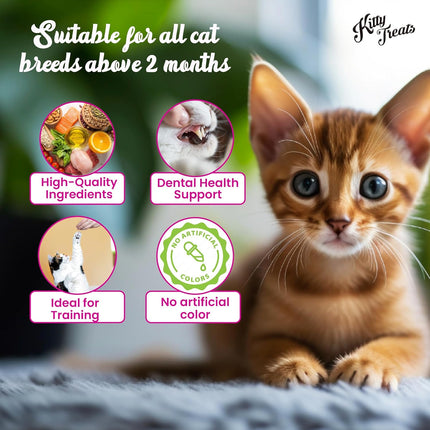 Rena Kitty Soft Cat Treats, Tuna and Chicken Stripes for Cats, 30g Healthy Reward and Training Treat for All Breeds