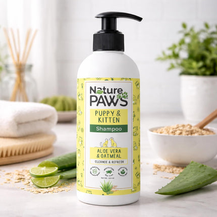 NaturePAWS Puppy & Kitten Shampoo & Conditioner with Aloe Vera, Cucumber & Oatmeal