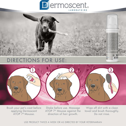 Dermoscent ATOP 7 Mousse Rinse-Free Cleansing Foam for Dogs & Cats – 150ml