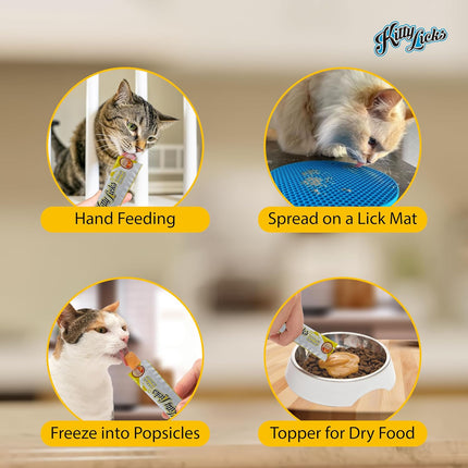Rena’s Kitty Licks Tuna with Scallop Cat Treats 30 x 15g – Creamy Lickable Wet Treat for Adult Cats