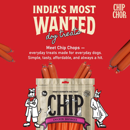 Chip Chops Devilled Chicken Sausage Dog Treat 70gm