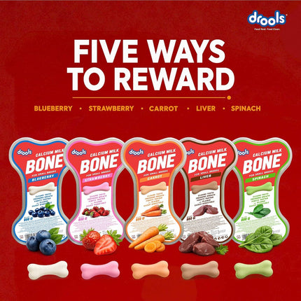 Drools Calcium Milk Bone Dog Treats – Carrot Flavour | Calcium-Rich Dental Chews for Strong Bones & Healthy Teeth