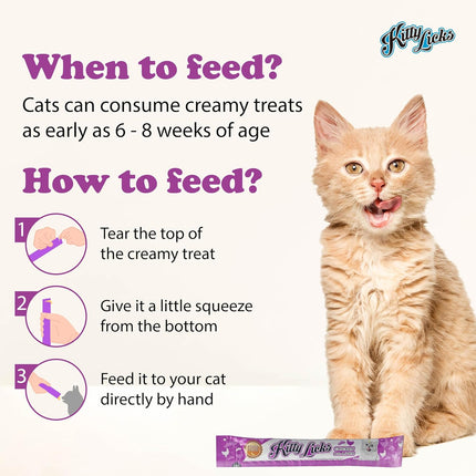 Rena's Kitty Licks Chicken With Liver Kitten Treat Tubes - Rich Creamy Lickable Treat