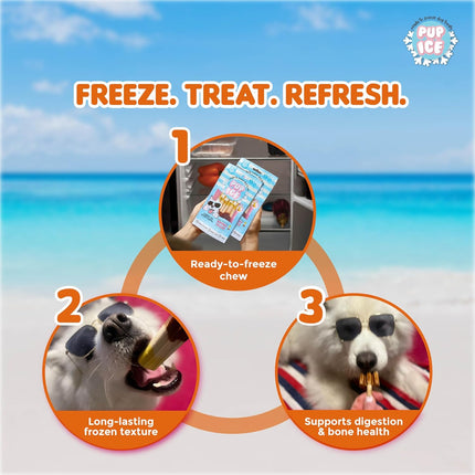 PUP ICE Ready to Freeze Rocket Lollies Dog Treats Banana & Chocolate 90gm