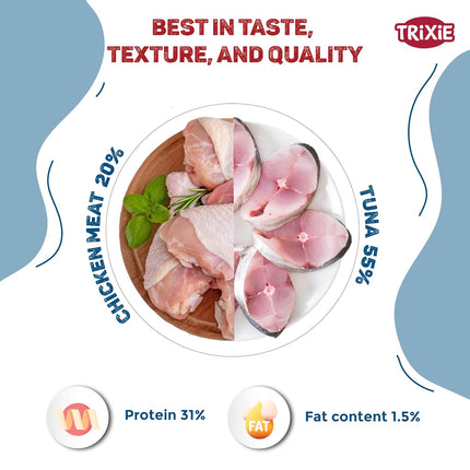 TRIXIE Premio Tuna Bites Cat Treats – Protein Rich Training & Reward Snacks for Cats