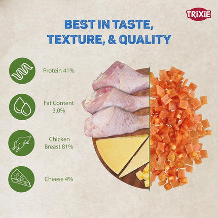 Trixie Premio Cheese Chicken Cubes Cat Treats – Protein Rich Training & Reward Snacks for Cats