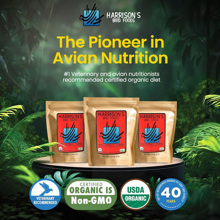 Harrison's Bird Foods High Potency Coarse Maximum Nutritional Certified Organic Formula For Medium To Large Birds