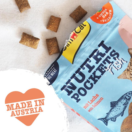GimCat Nutri Pockets Fish Cat Treats (Salmon & Tuna Flavours) 60g
