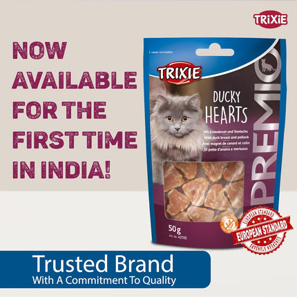 Trixie Premio Ducky Hearts Cat Treats – Nutrient Rich Training & Reward Snacks for Cats
