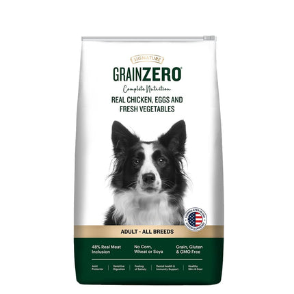 Signature Grain Zero Adult Dog Dry Food - 3 kg - Real Chicken, Eggs and Fresh Vegetables | Grain, Gluten & GMO Free