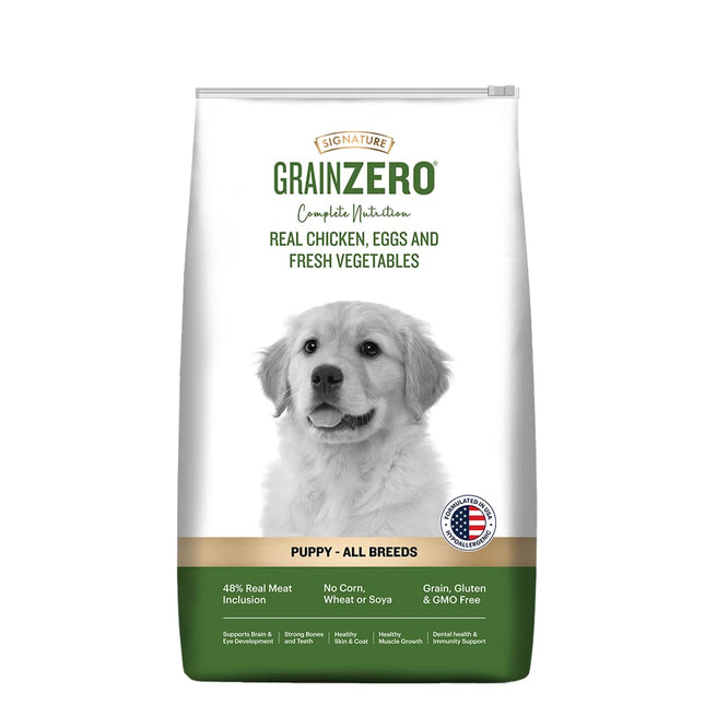 Signature Grain Zero Puppy Dog Dry Food - 1.2 kg - Real Chicken, Eggs and Fresh Vegetables | Grain, Gluten & GMO Free