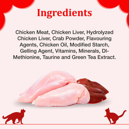 Purepet Creamy Lickable Cat Treats Crab & Chicken (15g x24 Pcs) 360g