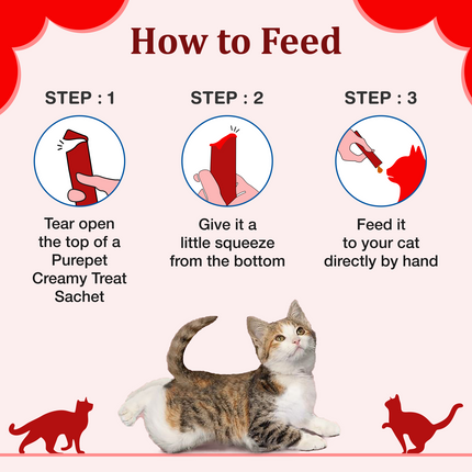 Purepet Creamy Lickable Cat Treats Crab & Chicken (15g x24 Pcs) 360g