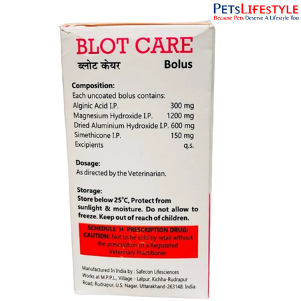 BLOT-CARE Vet Bolus – Alginic Acid, Magnesium Hydroxide, Dried Aluminium Hydroxide & Simethicone Bolus | Gastrointestinal Support for Livestock