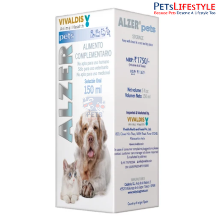 Vivaldis Alzer Syrup 150 ml for Dogs & Cats – Cognitive Health & Brain Function Support