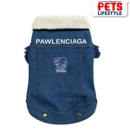 PᴇᴛsLɪғᴇsᴛʏʟᴇ  Pawlenciaga Denim Elite Jacket for Small Breeds