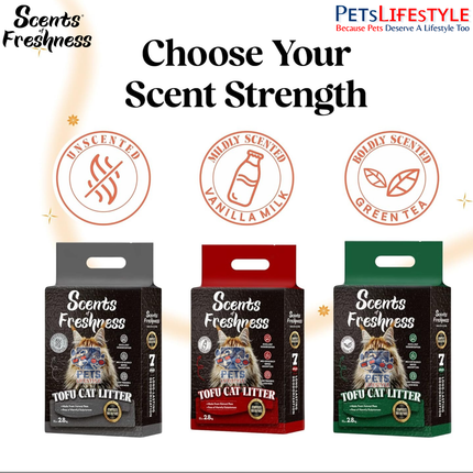 Scents of Freshness Select Grade Tofu Cat Litter – Unscented (2.8kg)