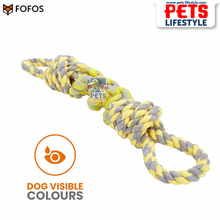 FOFOS Flossy Rope Dog Toy Y/G Toy – Rope Tug Moderate Chewer
