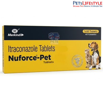 Mankind Nufource Pet 100 mg / 200 mg | Itraconazole Tablets for Dogs & Cats | Broad-Spectrum Antifungal Medicine