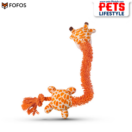 FOFOS Barkbutler Garry The Giraffe Plush Dog Toy | Durable Large Plush Toy with Squeaker