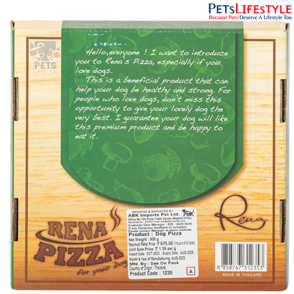 Rena Dog Pizza Treat – Chicken & Cheddar Cheese Pizza Slices for Dogs | Fun Ready-to-Eat Dog Treat | 12 Large Slices