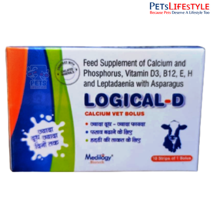 LOGICAL-D Vet Bolus Complete Calcium, Mineral & Vitamin Supplement for Strong Bones, Healthy Lactation & Overall Wellness in Livestock
