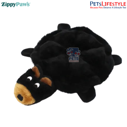 ZippyPaws Squeakie Crawler – Bubba the Bear  Stuffing-Free Flat Plush Dog Toy with 7 Squeakers