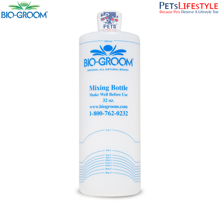 Bio-Groom Mixing Dilution Bottle 32 oz – Professional Shampoo & Conditioner Mixer for Pets
