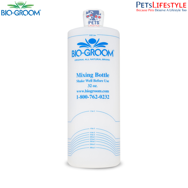 Bio-Groom Mixing Dilution Bottle 32 oz – Professional Shampoo & Conditioner Mixer for Pets