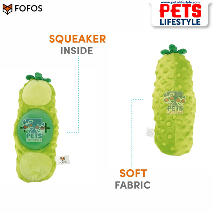 FOFOS Cute Treat Toy – Green Bean – Treat Dispensing Plush Toy for Dogs