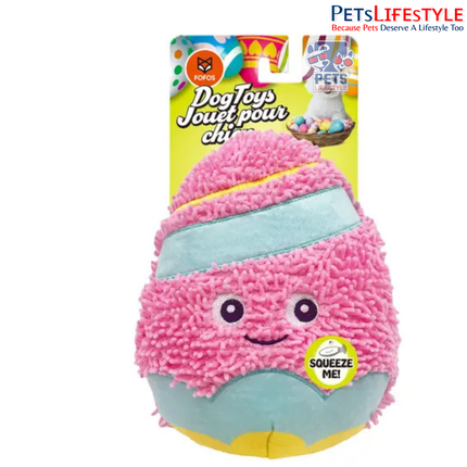 FOFOS Easter Noodle Plush Egg Dog Toy – Squeaky & Crinkle Plush Toy for Small and Medium Dogs