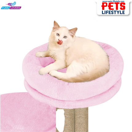 Canine Desk Cozy Cat Tree with Scratching Posts, Platforms and Dangling Toy