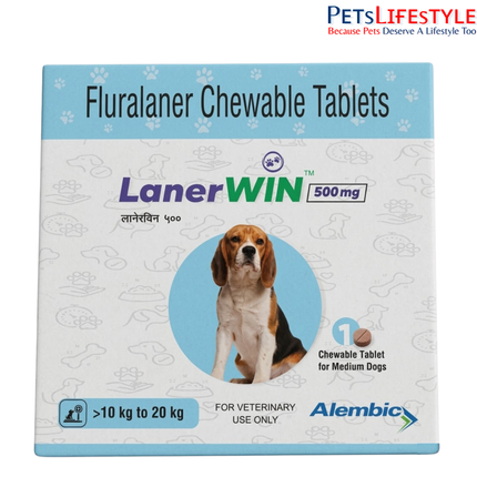 Alembic Lanerwin Fluralaner Anti Flea & Tick Chewable Tablets for Dogs & Puppies