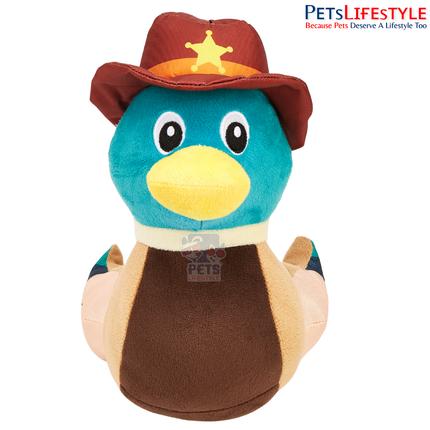 FOFOS Jeep Duck Captain Plush Dog Toy – Squeaky Soft Toy for Dogs
