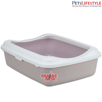 Trixie Classic Litter Tray with Rim – Durable Plastic Cat Litter Box for Cats and Kittens