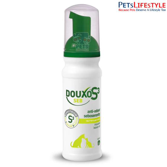 Buy Douxo S3 SEB Leave-On Mousse for Dogs & Cats 150ml Online in India | Anti-Dandruff & Seboregulating Skin Care | PᴇᴛsLɪғᴇsᴛʏʟᴇ