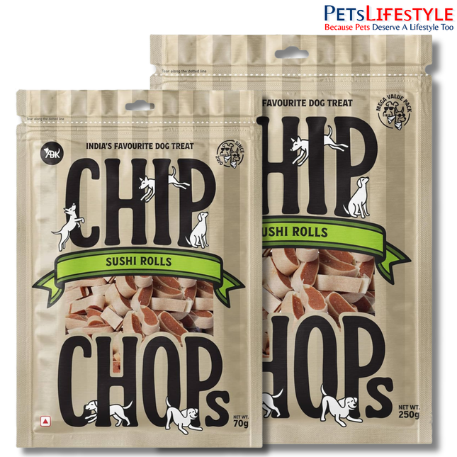 Chip Chops Sushi Rolls Dog Treats 70gm & 250gm
